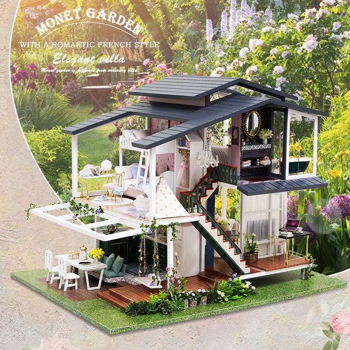 Rokrgeek Monets Gartenvilla Miniatur-Puppenhausbausatz