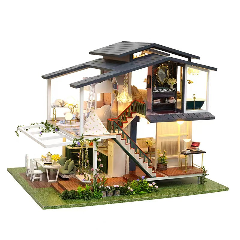 Monet's Garden Villa Miniature Dollhouse Kit