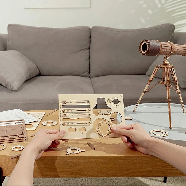 Monokulares Teleskop 3D-Holzpuzzle