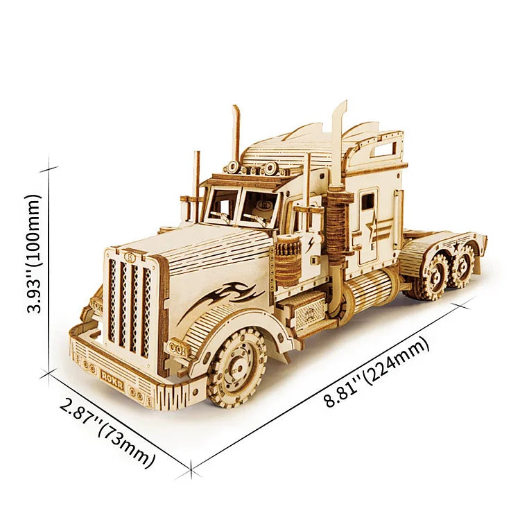 Puzzle en bois 3D de modèle à l'échelle d'un camion lourd