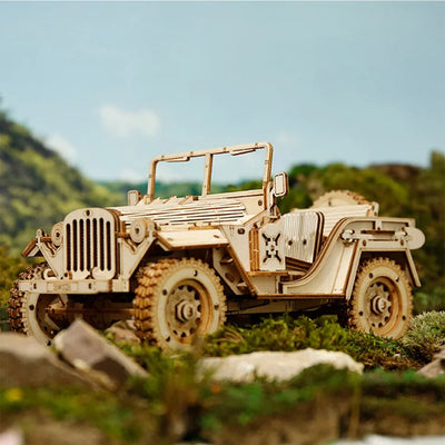 Army Jeep Scale Model 3D Holzpuzzle