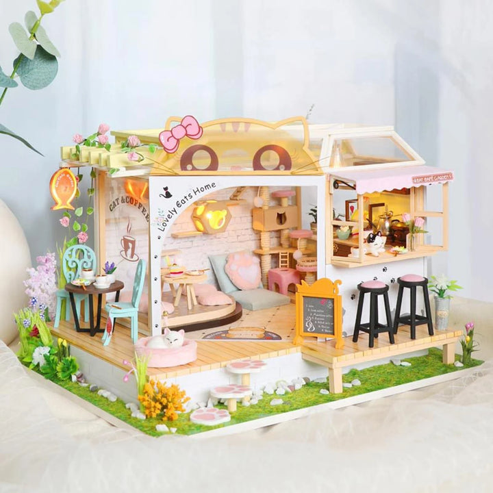 Rokrgeek Kitty's Cute Cat Coffee DIY Miature House Kit